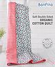 Bonfino Premium 100% Organic Cotton Quilt Macaroon Print - Pink
