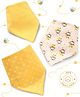 Bonfino Premium 100% Organic Cotton Bandana Bibs Honey Bee Print Set Of 3 - Yellow