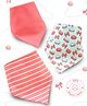 Bonfino Premium 100% Organic Cotton Drool Bibs Macaroon Print Set of 3 - Pink
