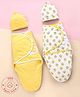 Bonfino Premium Organic Cotton Swaddle Wraps with Cap Honey Bee Print Set of 2 - Yellow