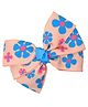 Funkrafts Flower Printed Layered Bow Detailed Hair Clip - Peach