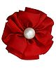 Funkrafts Flower Applique & Pearl Detailed Hair Clip - Red