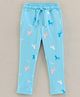 Olio Kids Heavy Sinker Knit Full Length Unicorn Print Trackpant - Blue