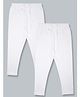 Kiddopanti Pack Of 2 Solid Leggings - White
