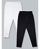 Kiddopanti Pack Of 2 Solid Leggings - White & Black