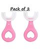 Tiny Tycoonz Soft Sillicone U Shaped Toothbrush Pack of 2 - Pink