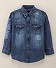 Gini And Jony Full Sleeves Denim Shirt Text Print - Blue