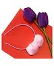 SKD Fur Pom Pom Embellished Hair Band - Pink