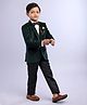 Robo Fry Lycra Full Sleeves 3 Pieces Party Suit With Bow Applique - Black