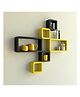 Glowbird Designer Wall Shelf Pack Of 6 - Black Yellow