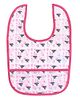 Honey Bunny Bib With Pocket Bird Print - Pink White
