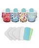 SuperBottoms Stash Builder Pack with 4 Freesize  Cloth diapers combo with 3 Fleece liners 3 Booster Pads & 1 Very Heavy Wetter Pad (hemp insert) - Multicolour