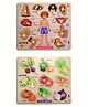 Mingkids Knob and Peg Puzzle for Kids Multicolour - 19 pieces