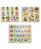 Mingkids Numbers English Letters and Animals Puzzle Set of 3 - 45 pieces