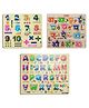 Lefan Kids Educational Jigsaw Puzzles Learning Toys Kit Board Game Set of Numbers Alphabets & Flower Educational Toy Pack of 3 - 41 Pieces