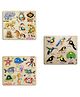 Mingkids Kids Educational   Puzzles Learning Toys Kit Board Game Set of Animals Birds & Shapes & Colours Educational Toy Pack of 3 - 24 Pieces