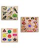 Mingkids Kids Educational Jigsaw Puzzles Learning Toys Kit Board Game Set of Birds Human Body Parts & Shapes & Colours Educational Toy Pack of 3 - 27 Pieces