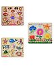 Mingkids Kids Fort Pre Nursery Educational  Puzzles for Adults kids Learning Toys Kit Board Game 3 pcs Set of Human Body Parts, Flower & Sea Animals - 24 Pieces