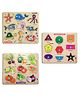 Mingkids Educational Jigsaw Puzzles   Learning Toys Kit Sea Animals Shapes & Colours & Vegetables Pack of 3 - 27 Pieces