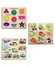 Mingkids Educational Jigsaw Puzzles  Learning Toys Kit Board Game  Set of Shapes & Colours Vegetables & Vehicle - 27 Pieces