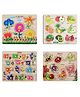 Mingkids Kids Fort Pre Nursery Educational Jigsaw Puzzle of Flower, Fruits, Hindi Letters & Insects -  32 Pieces