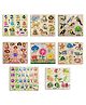 Mingkids Kids Education Knob and Peg Puzzles Set of 8 Multicolour - 85 pieces