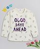 Nottie Planet Full Sleeves All Over Daisy Printed & Good Days Ahead Foil Printed Tee - Off White