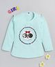 Nottie Planet Full Sleeves Stay Magical Cat Face Printed Tee - Pista Blue