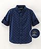 Jash Kids Cotton Full Sleeves All Over Printed Shirt - Blue