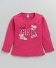 Nottie Planet Full Sleeves My Little Girl Things Printed  T Shirt - Dark Pink