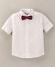 Jash Kids Full Sleeves Solid Party Shirt With Bow - White