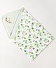 The Boo Boo Club Soft Baby Hooded Wrapper Leaves Print - Green