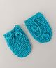 Little Peas Solid Handmade Mittens -  Light Blue