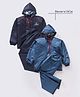 Clownfish Full Sleeves Double Coating Reversible Longcoat Raincoat - Blue