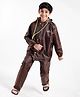 Clownfish Full Sleeves Double Coating Reversible Longcoat Raincoat - Brown