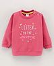 Zero Fleece Full Sleeves Sweatshirt  Loose Fit Text Print - Strawberry Pink