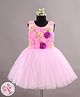 Bluebell Sleeveless Floral Applique Party Frock Pink (Design May Vary)