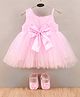 Bluebell Sleeveless Pearl & Bow Applique Party Frock - Pink