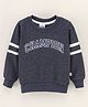Simply Full Sleeves Sweatshirt Text Print - Navy Blue
