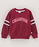 Simply Full Sleeves Sweatshirt Text Print - Maroon