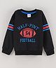 Simply Full Sleeves Sweatshirt Text Print - Black
