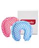 VParents Toddler Neck Support Soft Pillow for New Born Baby U Shape Pillow Pack of 2 - Pink and Blue