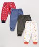 Kidi Wav Pack Of 4 Lion Zebra Printed & Striped Pajamas - Multi Colour