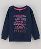 Pink Rabbit Full Sleeves Sweatshirt Text Print - Navy Blue