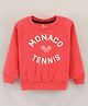 Pink Rabbit Cotton Knit Full Sleeves Text Printed Sweatshirt - Red