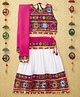 Banjara India Navratri Theme Sleeveless Kutchi Embroidered Chaniya Choli With Dupatta - White