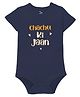 Zeezeezoo Half Sleeves Chachu Ki Jaan Printed Onesie - Navy Blue