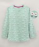 Fido Cotton Knit Full Sleeves Floral Print Top - Green