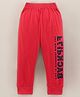 Fido Cotton Knit Full Length Lounge Pants Text Print - Red