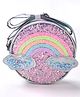 Babyhug Free Size Sling Bag With Sequin Detailing Rainbow & Cloud Patch- Pink